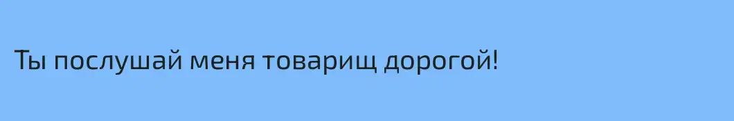 Ты послушай меня товарищ дорогой!